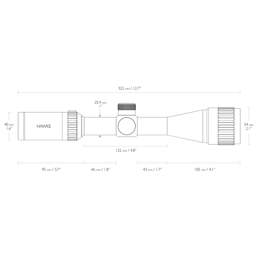 LUNETA HAWKE VANTAGE 3-9X40 SFP MIL DOT
